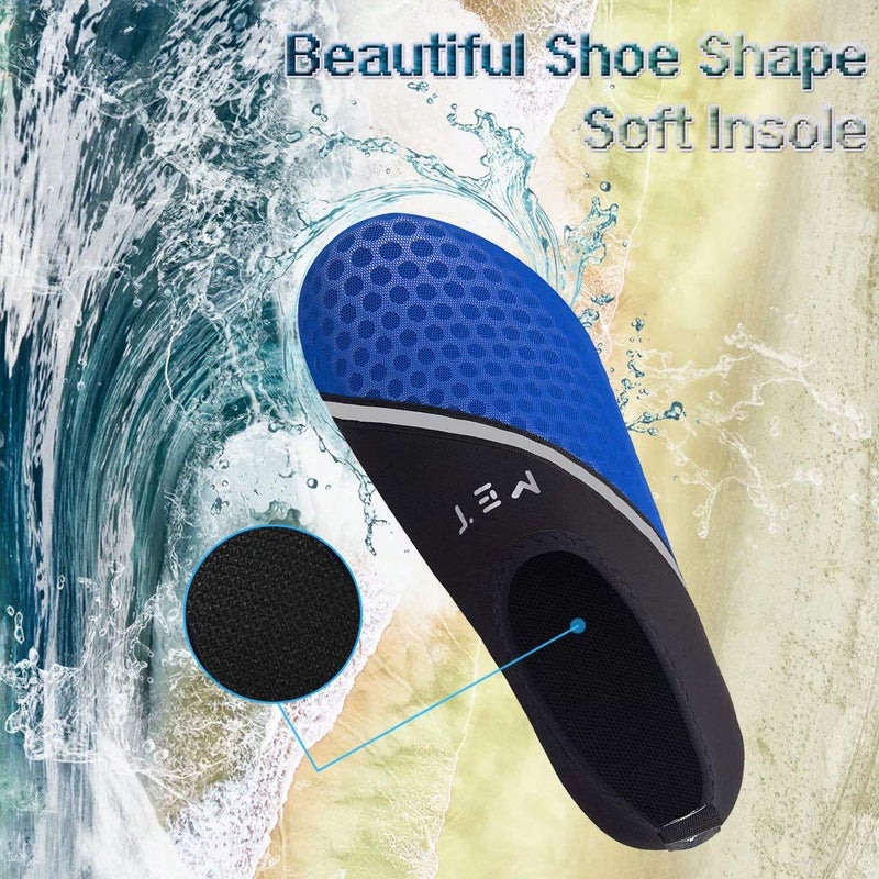 YALOX Water Shoes Women's Men's Outdoor Beach Swimming Aqua Socks Quick-Dry Barefoot Shoes Surfing Yoga Pool Exercise(D/XB-Navy,40/41EU) - Image 2